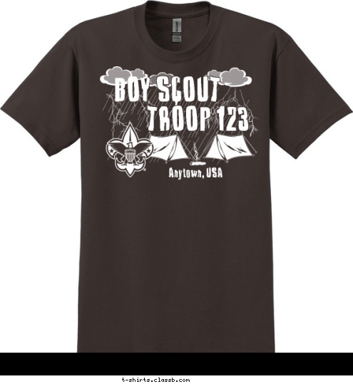 TROOP 123 Anytown, USA BOY SCOUT T-shirt Design 