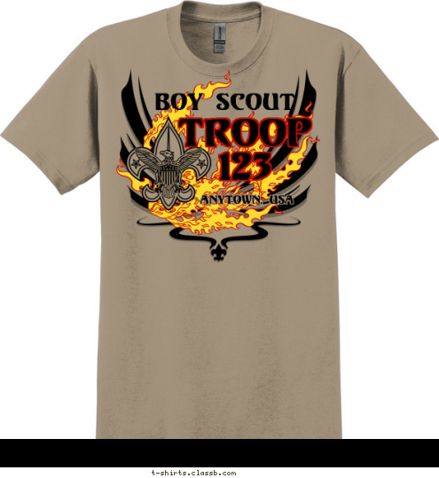 TROOP
123 Anytown, USA Boy Scout T-shirt Design 