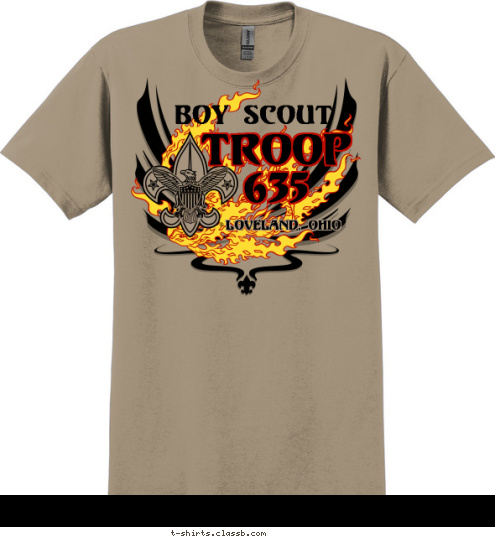 TROOP
635 LOVELAND, OHIO Boy Scout T-shirt Design 