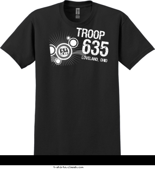 LOVELAND, OHIO 635 TROOP T-shirt Design 