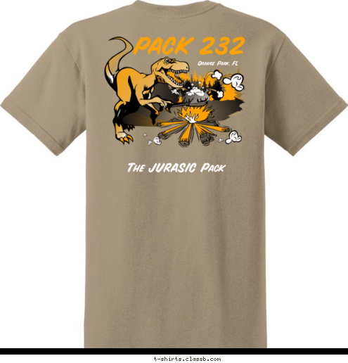 Pack 232 Oakleaf Christian Fellowship
 The JURASIC Pack PACK 232 Orange Park, FL T-shirt Design Jurasic Pack