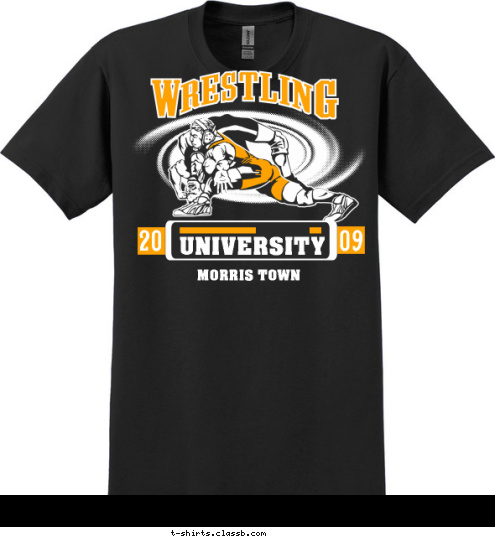 09 UNIVERSITY 20 MORRIS TOWN T-shirt Design 