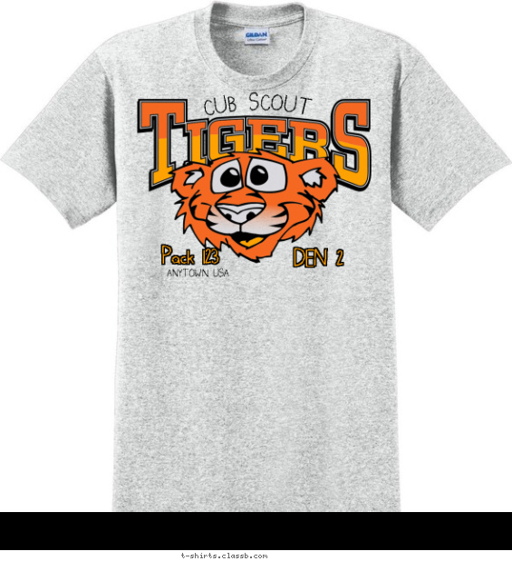 Tiger Cub Den Shirt T-shirt Design
