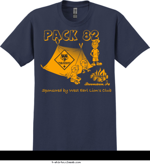 
Sponsored by West Earl Lion's Club PACK 82 Brownstown, Pa T-shirt Design 