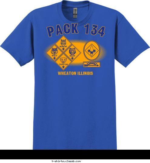 CHARTERED ORGANIZATION Paradise Canyon Elementary School WHEATON ILLINOIS PACK 134 T-shirt Design 