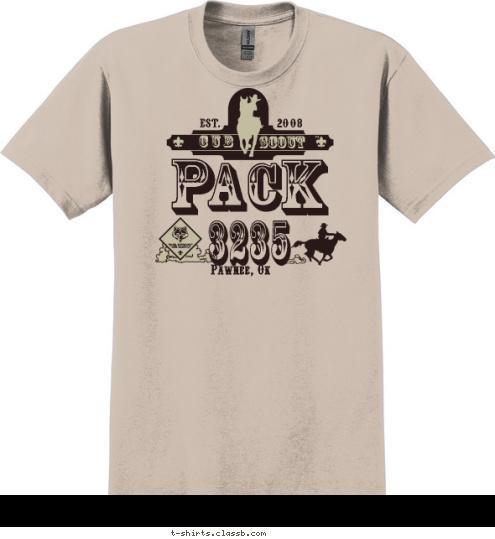 3235 Pawnee, Ok EST. 2008 AC K P SCOUT C U B T-shirt Design 