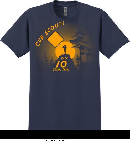 China, Texas 10 Pack Cub Scouts T-shirt Design 