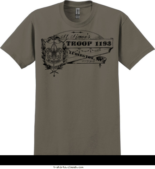 TROOP 1193 LUDINGTON, MI EST. 1910 St. Simon's T-shirt Design 