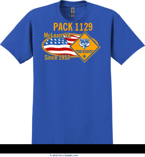 PACK 1129 McLean, VA Since 1953 T-shirt Design 