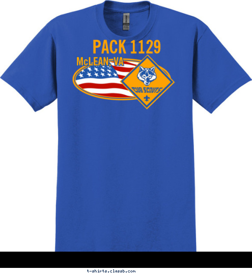 New Text New Text Since 1953 PACK 1129 McLEAN, VA T-shirt Design 