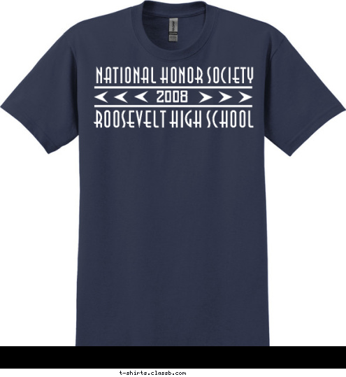 ROOSEVELT HIGH SCHOOL NATIONAL HONOR SOCIETY 2008 T-shirt Design 
