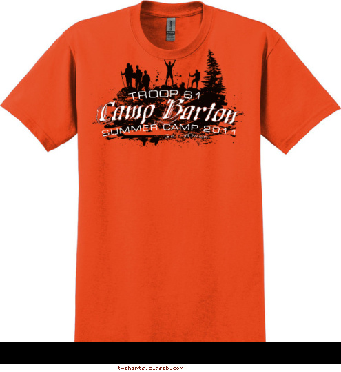 New Text Stony Point, NY TROOP 61 TROOP 61 SUMMER CAMP 2011 GarryOwen! Camp Barton T-shirt Design 