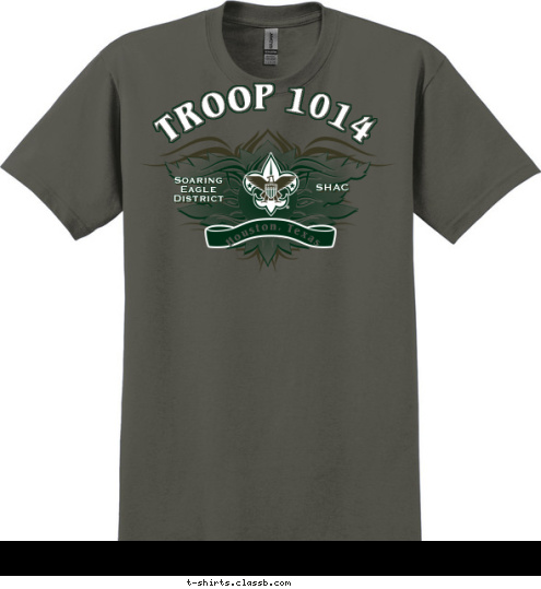 SHAC  Soaring
  Eagle
 District Houston, Texas TROOP 1014 T-shirt Design 