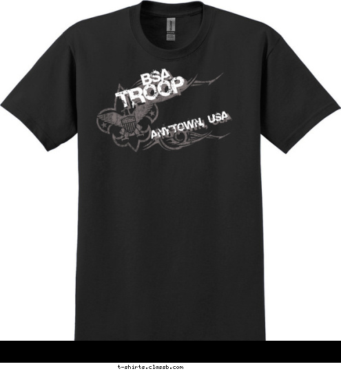 123 ANYTOWN, USA TROOP BSA T-shirt Design 