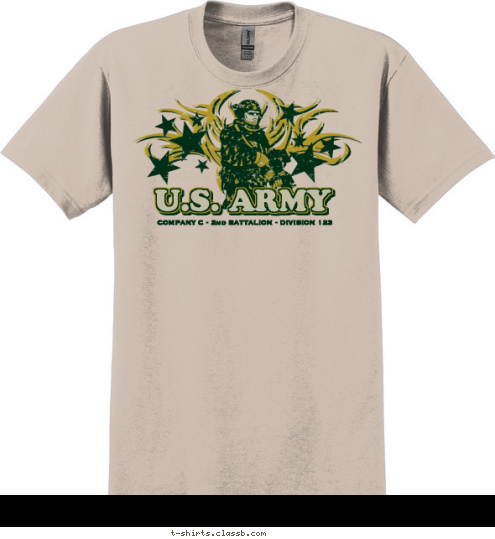 COMPANY C - 2nd BATTALION - DIVISION 123 U.S. ARMY U.S. ARMY U.S. ARMY T-shirt Design SP3059