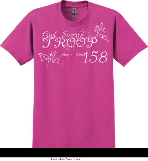 TROOP Austin, Texas 158 Girl Scouts T-shirt Design 