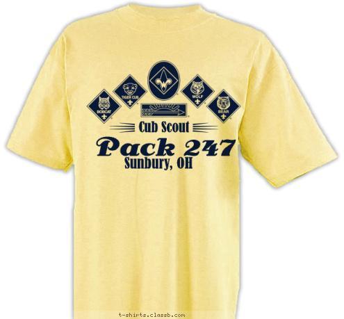 Sunbury, OH Pack 247 Cub Scout  T-shirt Design 