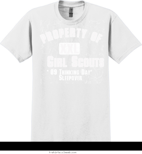 09 Thinking Day 
Sleepover Girl Scouts XXL PROPERTY OF T-shirt Design 