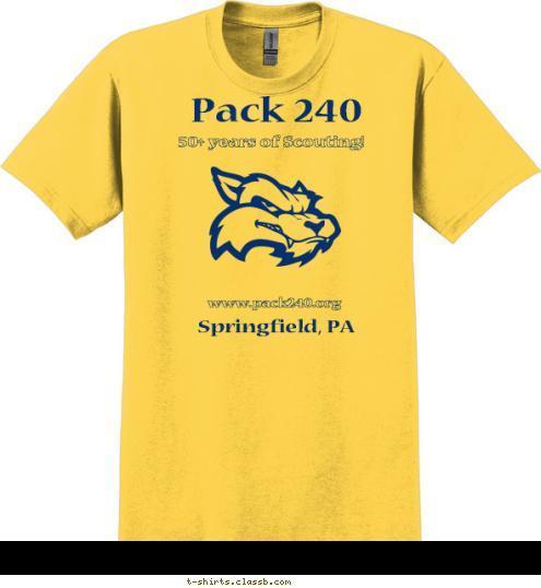 Springfield, PA 50+ years of Scouting! I promise...  
to do my best, 
to do my duty, 
to God and my country,
to help other people, and to obey the law of the pack. Pack 240 Pack 240 www.pack240.org T-shirt Design 