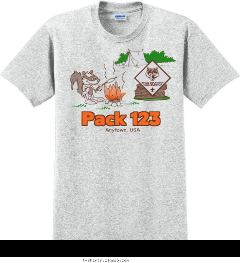 Pack 123 Anytown, USA T-shirt Design 