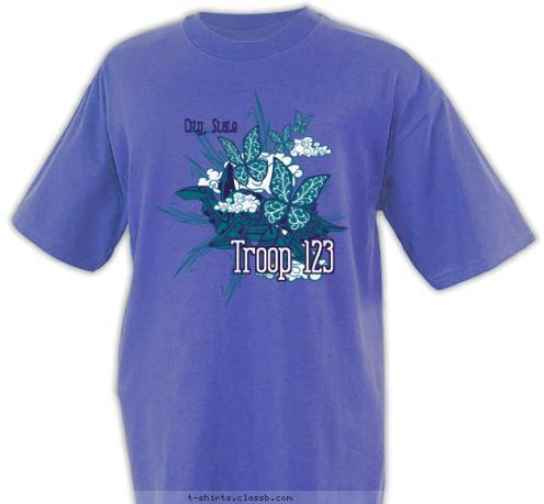 Girl Scout Troop 123 City, State T-shirt Design SP3076