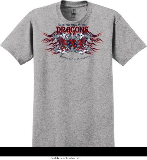 R DRAGONS Defining Our Generation Roosevelt High School T-shirt Design SP3080