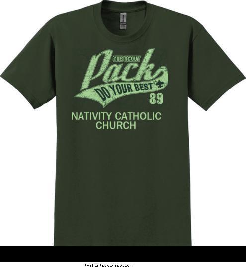 NATIVITY CATHOLIC CHURCH 89 Brandon, FL CUB SCOUT T-shirt Design 