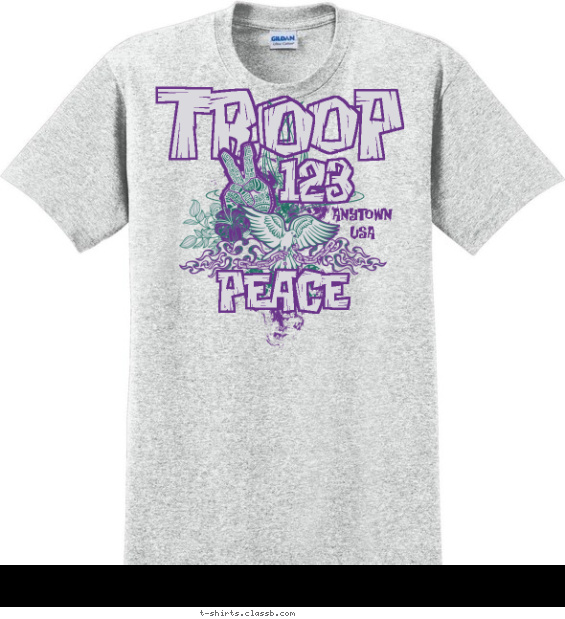 Peace Sign Troop T-shirt Design