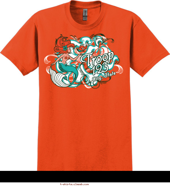 Floral Mermaid T-shirt Design