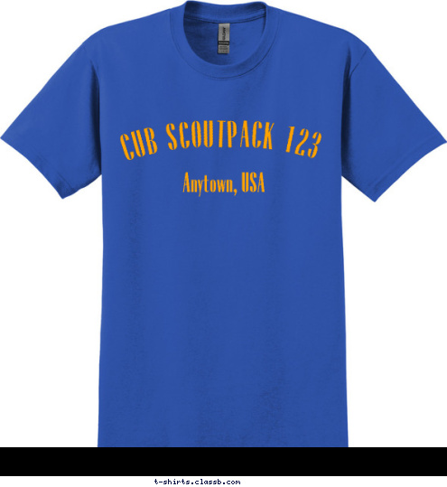 PACK 123 Anytown, USA CUB SCOUT T-shirt Design 