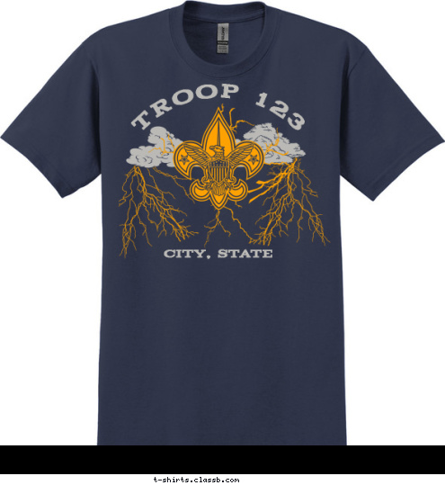 TROOP 123 CITY, STATE T-shirt Design SP2124