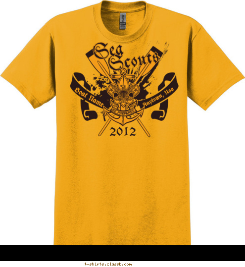 2012 Sea Scouts Anytown, Usa Boat Name T-shirt Design SP3037