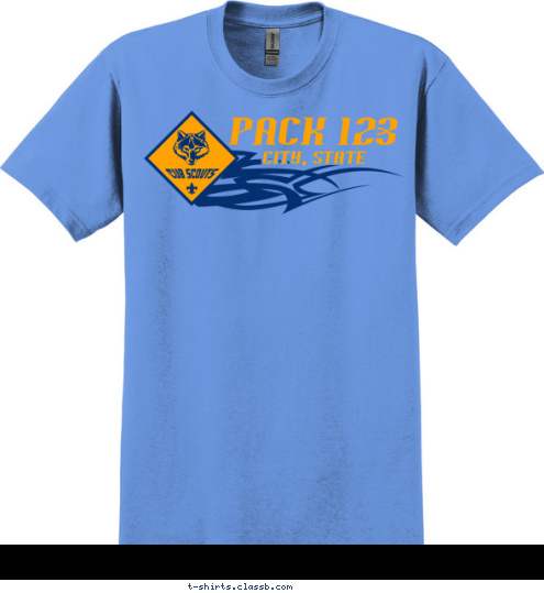 PACK 123 CITY, STATE T-shirt Design Sp2126