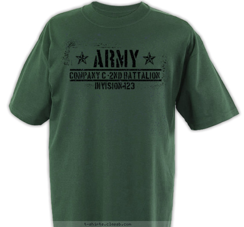 DIVISION 123 COMPANY C -2ND BATTALION ARMY T-shirt Design SP2237