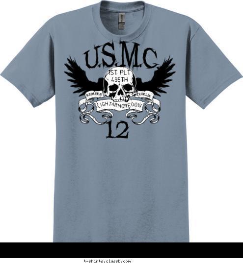 FIDELIS SEMPER DIV ARMORED LIGHT 1ST PLT
495TH 12 T-shirt Design SP2243