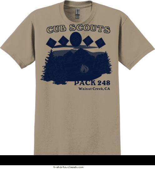 Walnut Creek, CA PACK 248 CUB SCOUTS T-shirt Design 