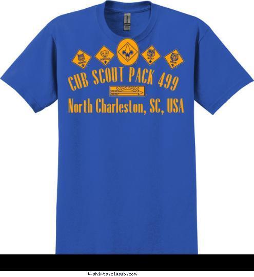 Established 1939 North Charleston, SC, USA CUB SCOUT PACK 499 T-shirt Design 