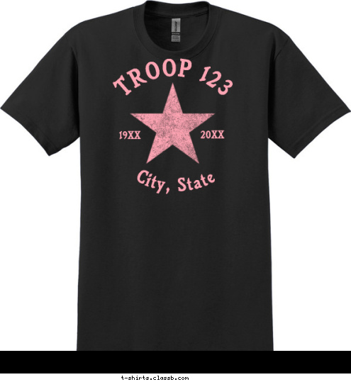 TROOP 123 City, State 2009 1980 T-shirt Design Sp252 