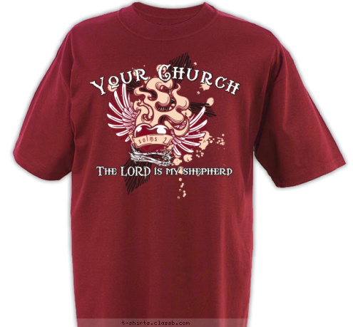 Psalms 23 The LORD is my shepherd Your Church T-shirt Design SP3172