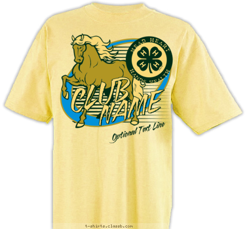 NAME CLUB HANDS HEALTH HEAD HEART City, State T-shirt Design SP2989