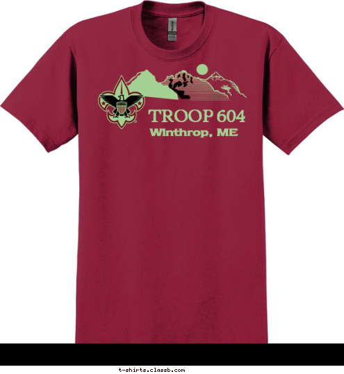 604 Over 20 Million Mosquitoes Served Since 1951 Winthrop, ME TROOP 604 T-shirt Design 