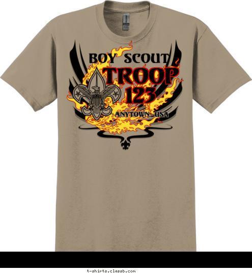 TROOP
123 Anytown, USA Boy Scout T-shirt Design 