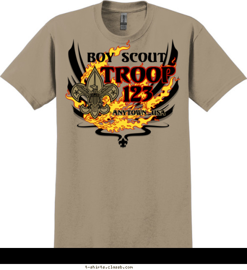 TROOP
123 Anytown, USA Boy Scout T-shirt Design 