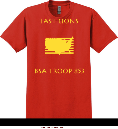 Fast Lions BSA Troop 853 T-shirt Design 