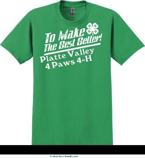 Platte Valley 
4 Paws 4-H T-shirt Design 