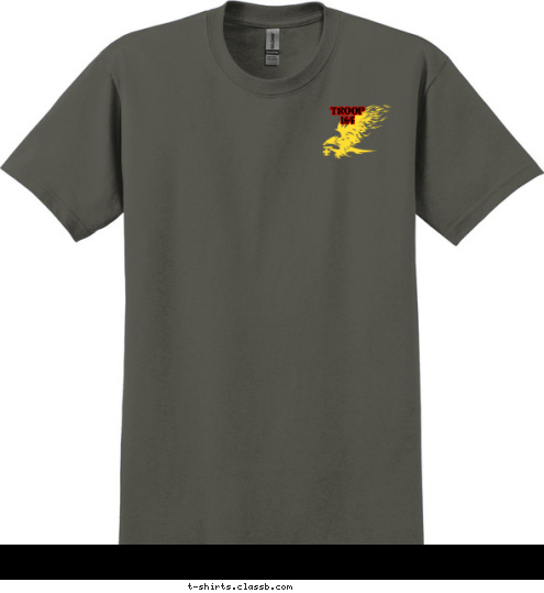 TROOP
164 Boy Scout QUARTZ HILL, CA TROOP
164 T-shirt Design OLIVE LOGO FLAMES 164