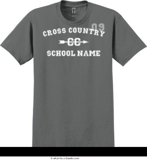 SCHOOL NAME CROSS COUNTRY 09 T-shirt Design SP1237