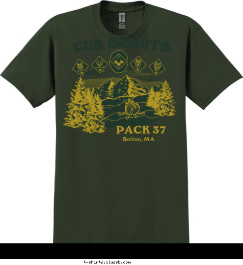 Bolton, MA PACK 37 CUB SCOUTS T-shirt Design 