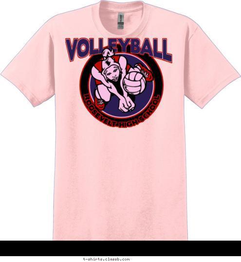 ROOSEVELT HIGH SCHOOL VOLLEYBALL T-shirt Design SP1260