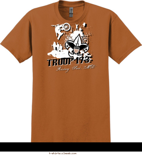 Rising Sun, MD TROOP 173 T-shirt Design 